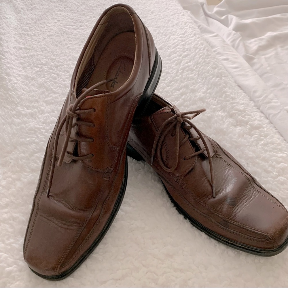🔥🔥🔥SALE🔥🔥🔥 CLARKS LEATHER Men's Shoes 13M Dark Brown Lace up  Shoes